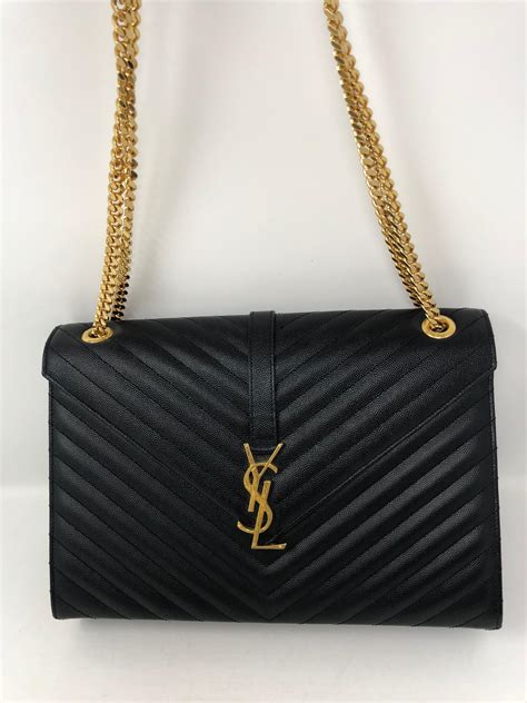 black ysl bag gold chain|ysl shoulder bag black.